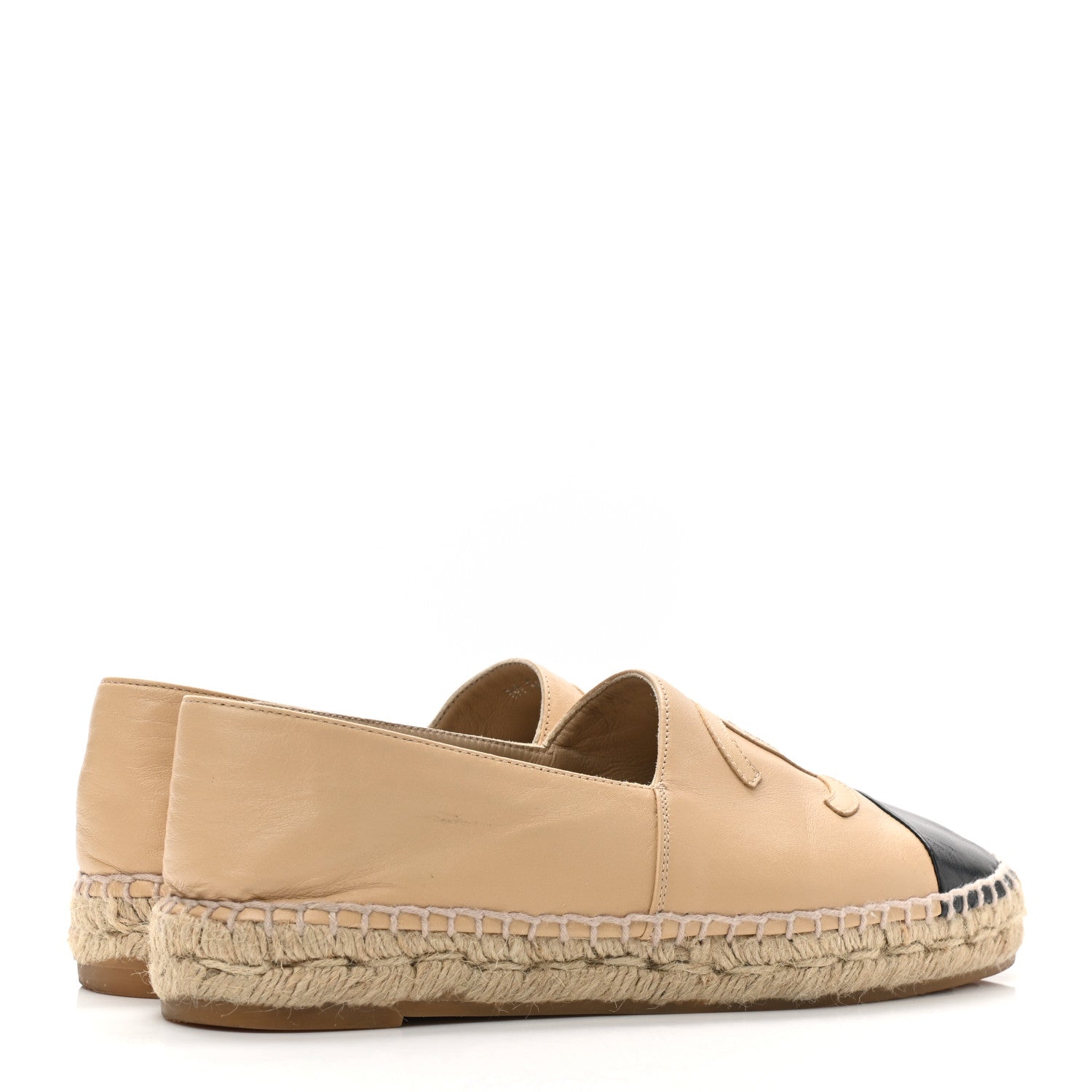 Chanel Lambskin CC Espadrilles 36 Beige Black 4 of 10