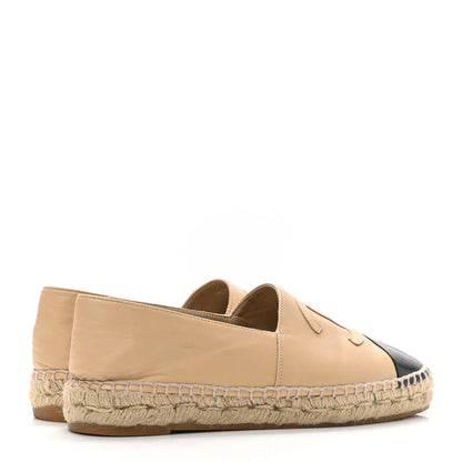 Chanel Lambskin CC Espadrilles 36 Beige Black 4 of 10