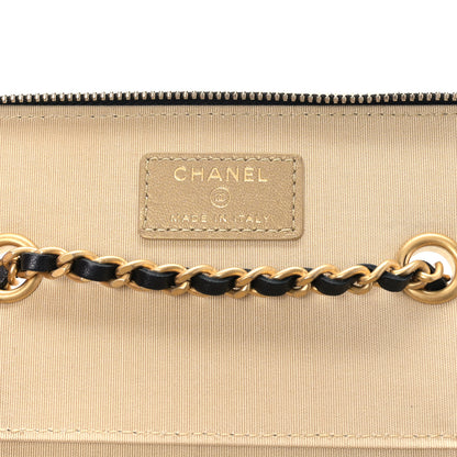 Chanel Lambskin Quilted Pearl Crush Small Vanity Case With Chain Black 6 of 9