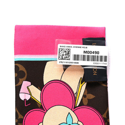 Louis Vuitton Silk Monogram 2021 Hollywood Christmas Animation Bandeau Marron 2 of 3