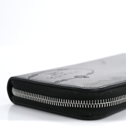 Prada Saffiano Embossed Zip Around Wallet Black 11 of 13