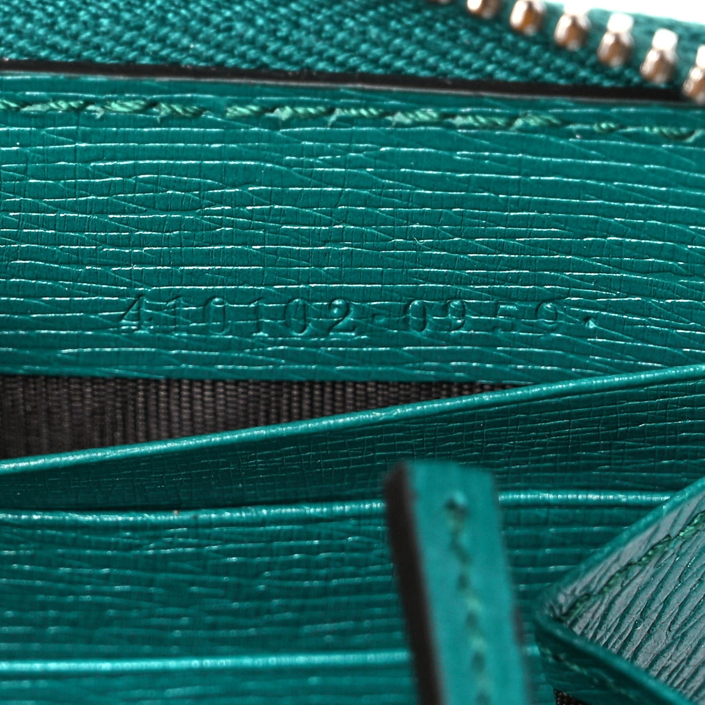 Calfskin Blooms Print Zip Around Wallet Bright Emerald Multicolor