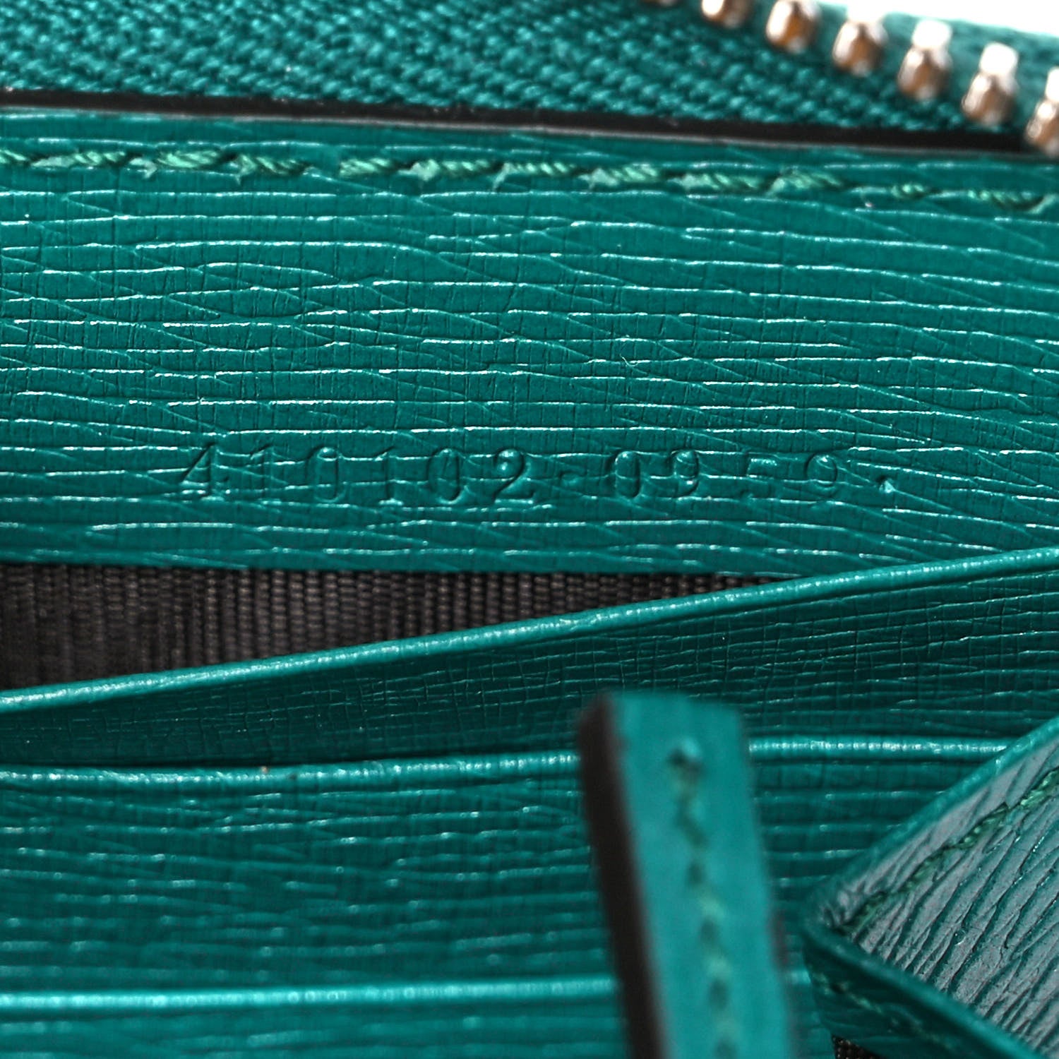 Gucci Calfskin Blooms Print Zip Around Wallet Bright Emerald Multicolor 7 of 11