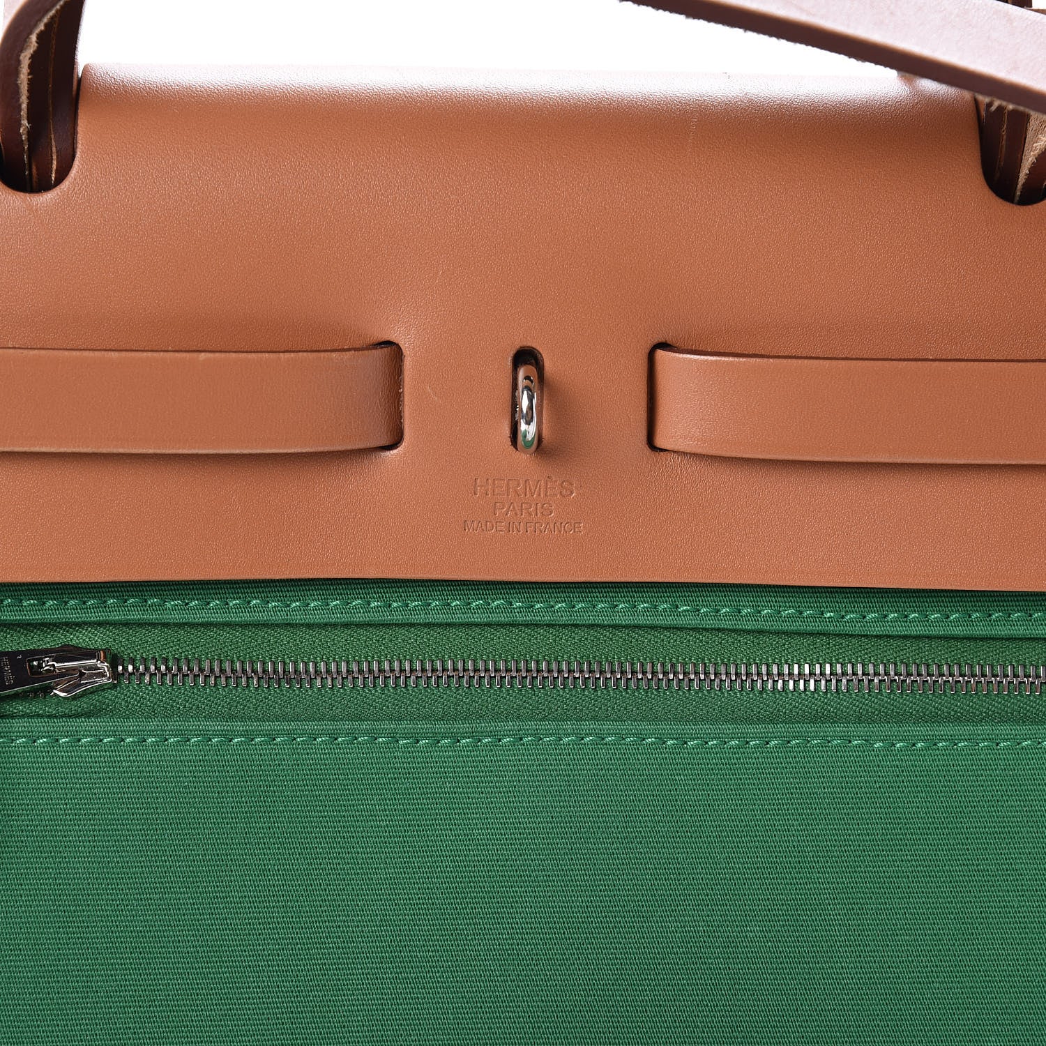 Hermes Vache Hunter Toile Herbag Zip 31 PM Cactus Natural 9 of 18