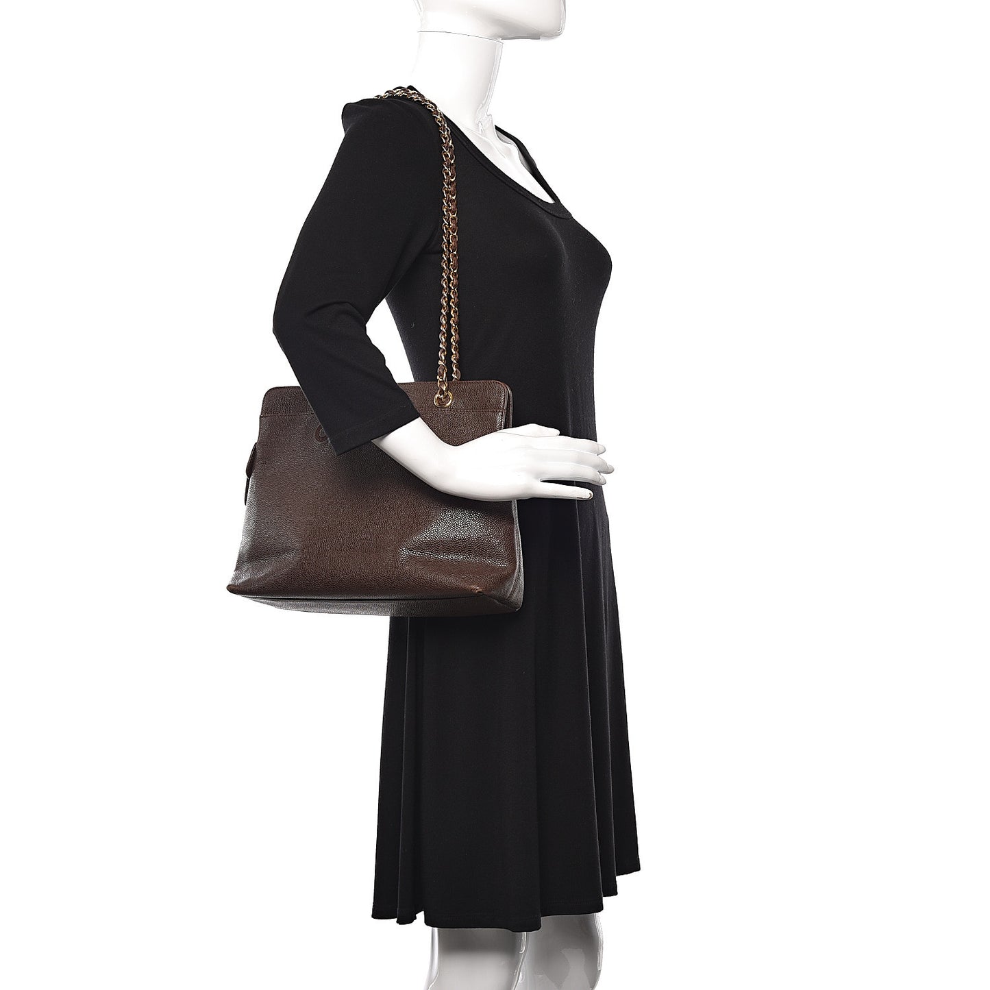 Caviar Shoulder Bag Brown