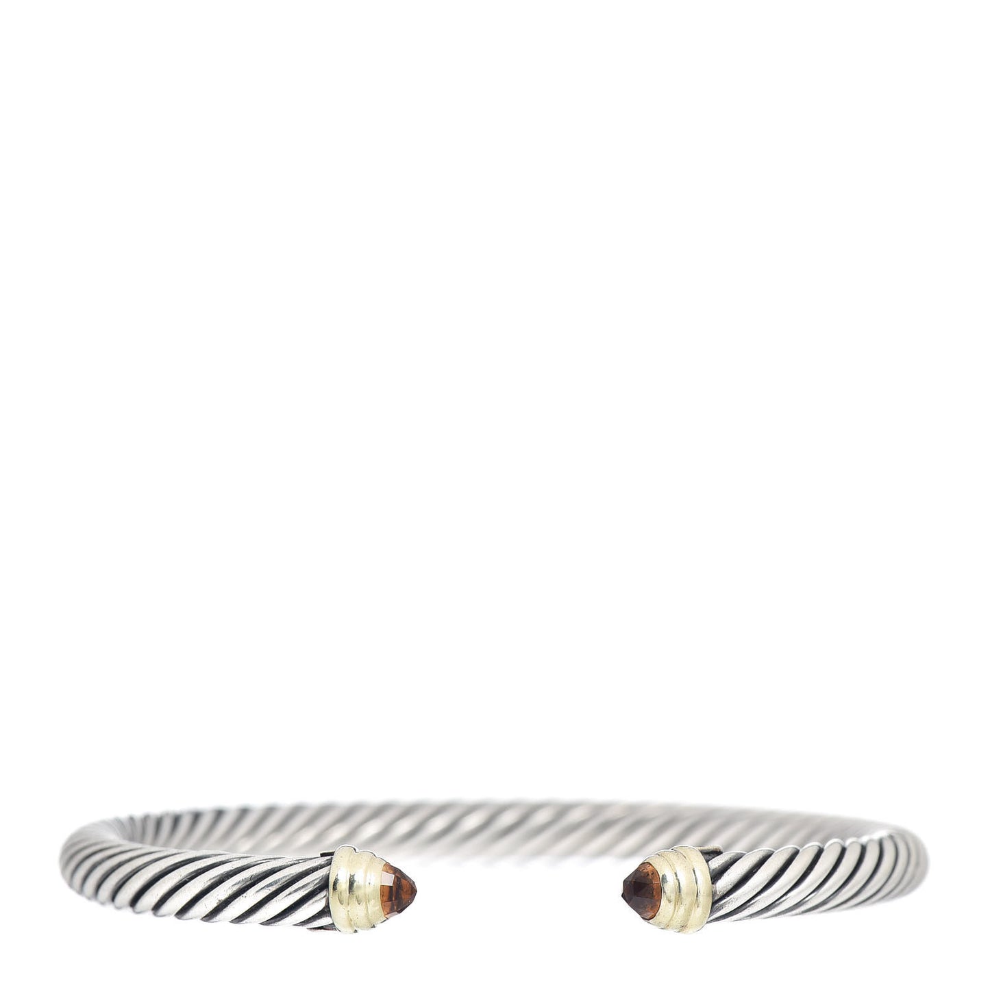 Sterling Silver 18K Yellow Gold Citrine 4mm Cable Classics Bracelet
