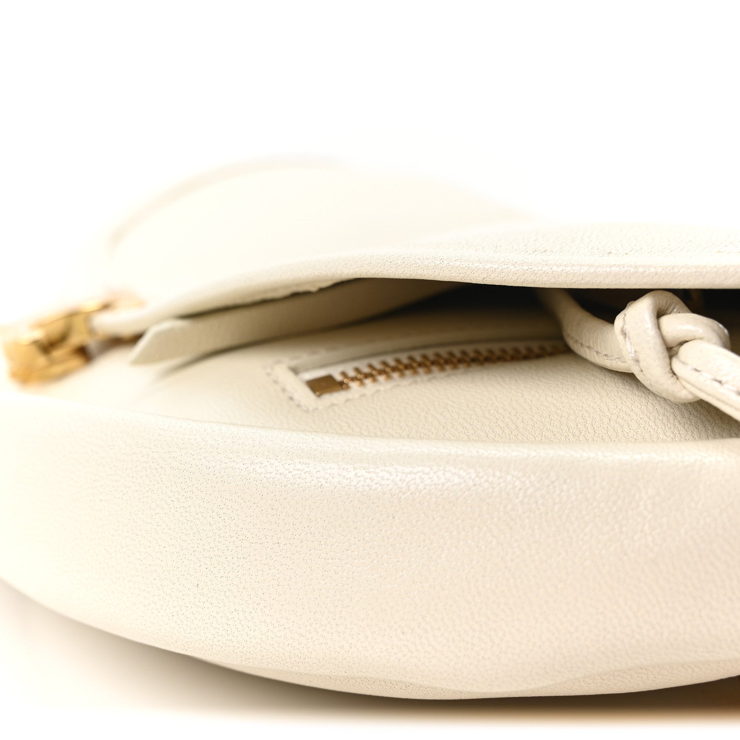 Celine Shiny Lambskin Soft Triomphe Little Half Moon Bag Cotton 8 of 8