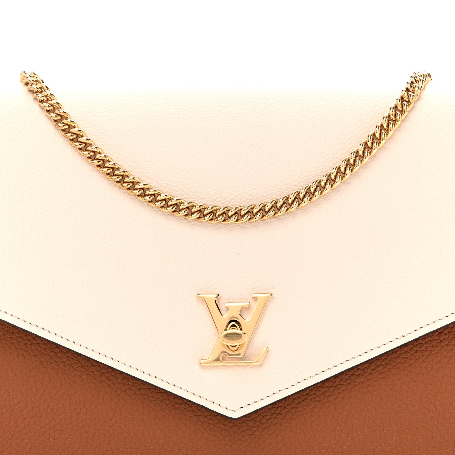 Louis Vuitton Soft Calfskin My Lockme Pochette Arizona Quartz Caramel 7 of 9