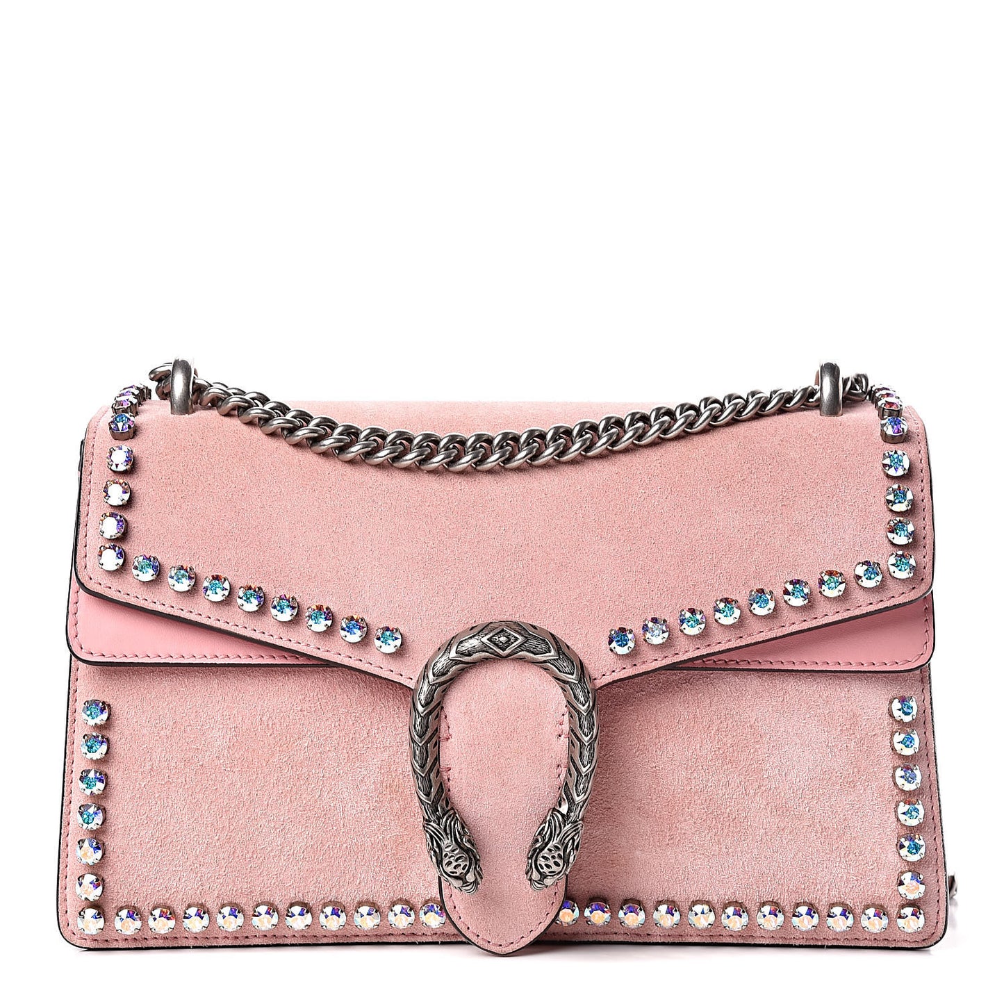 Suede Crystal Small Dionysus Shoulder Bag Peonia