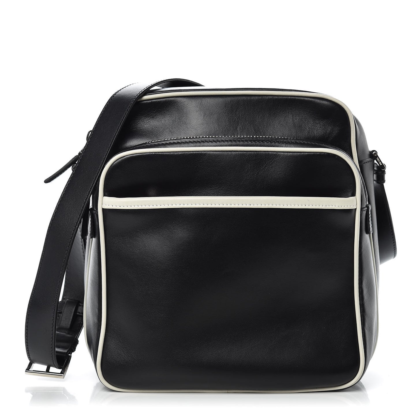 Vitello Bi-Color Crossbody Black Talco