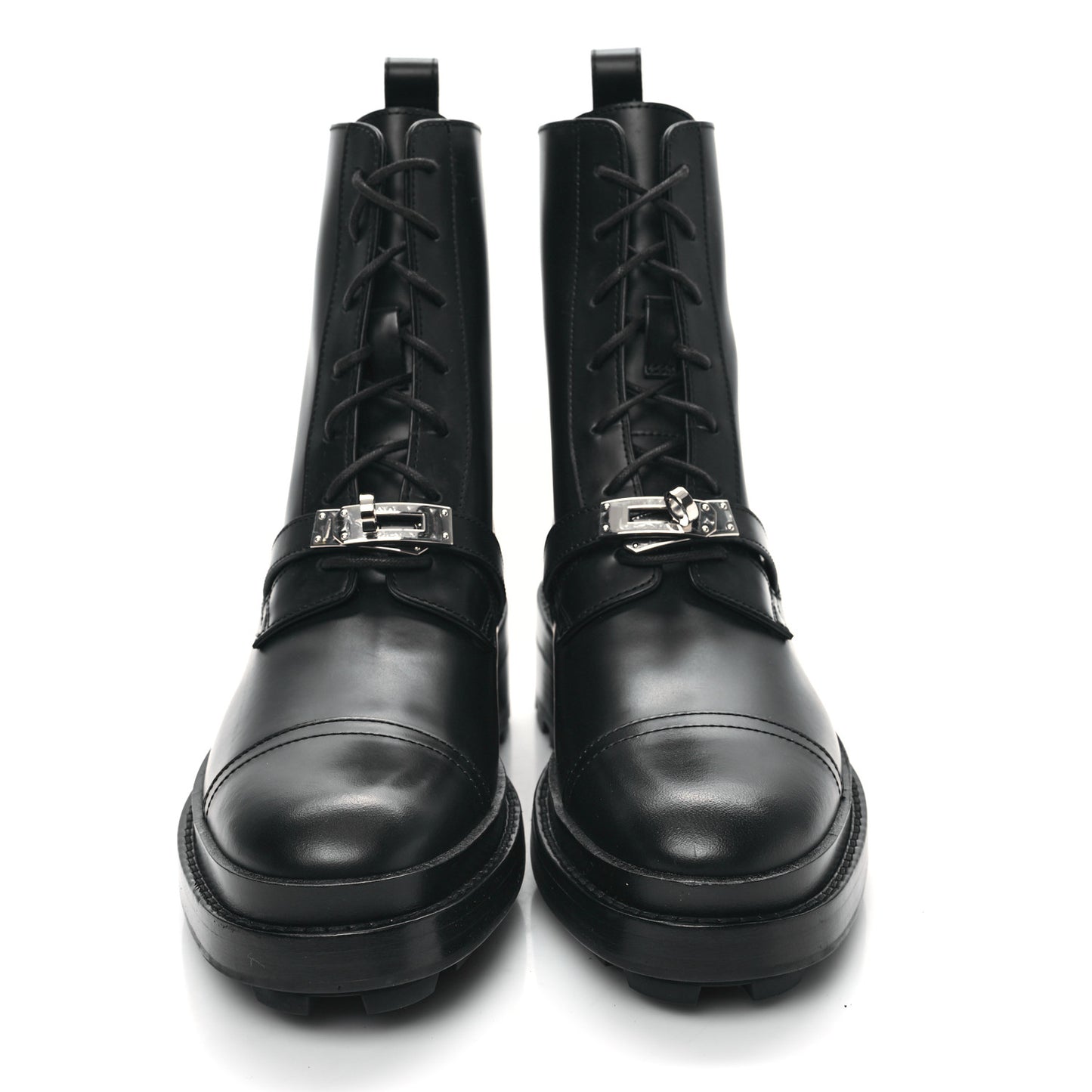 Glossed Calfskin Funk Ankle Boots 38.5 Black