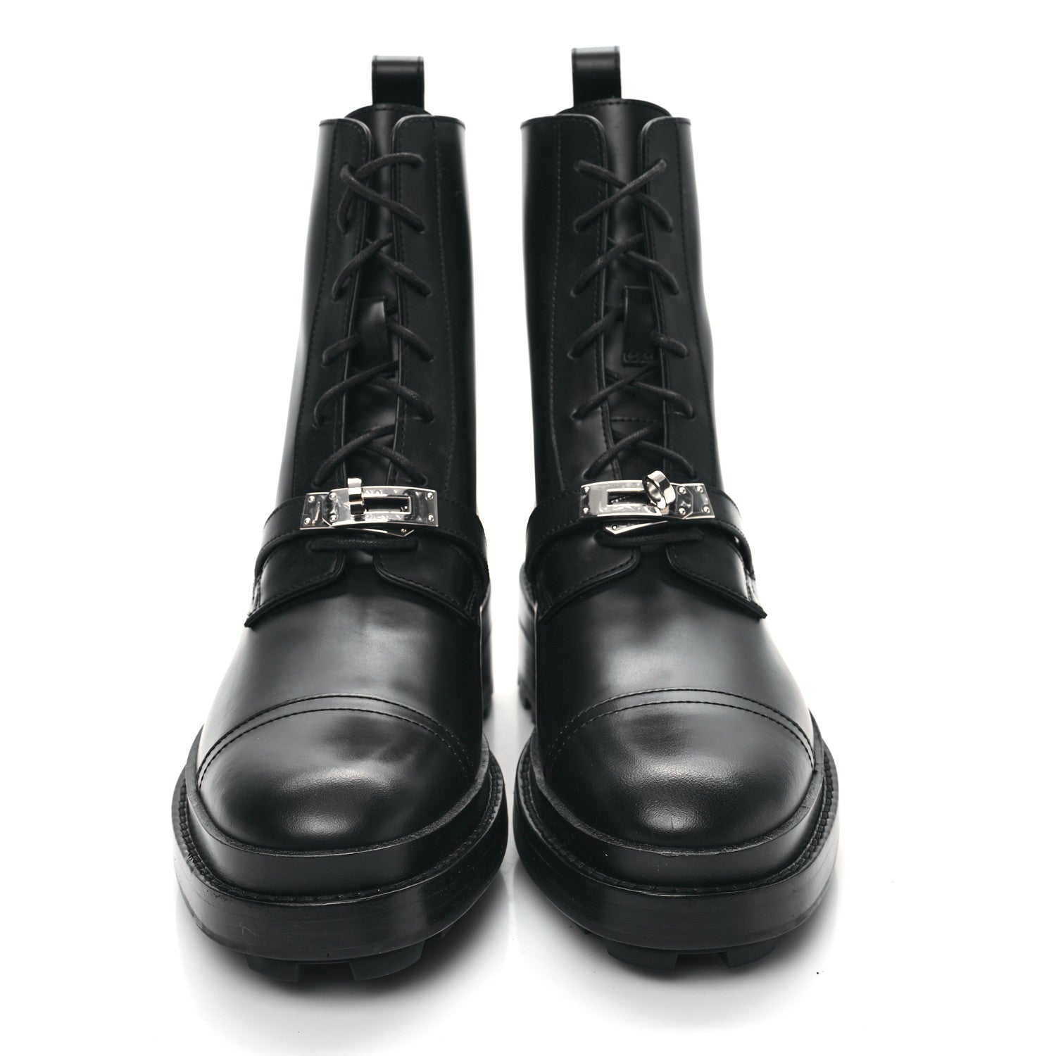 Hermes Glossed Calfskin Funk Ankle Boots 38.5 Black 4 of 20