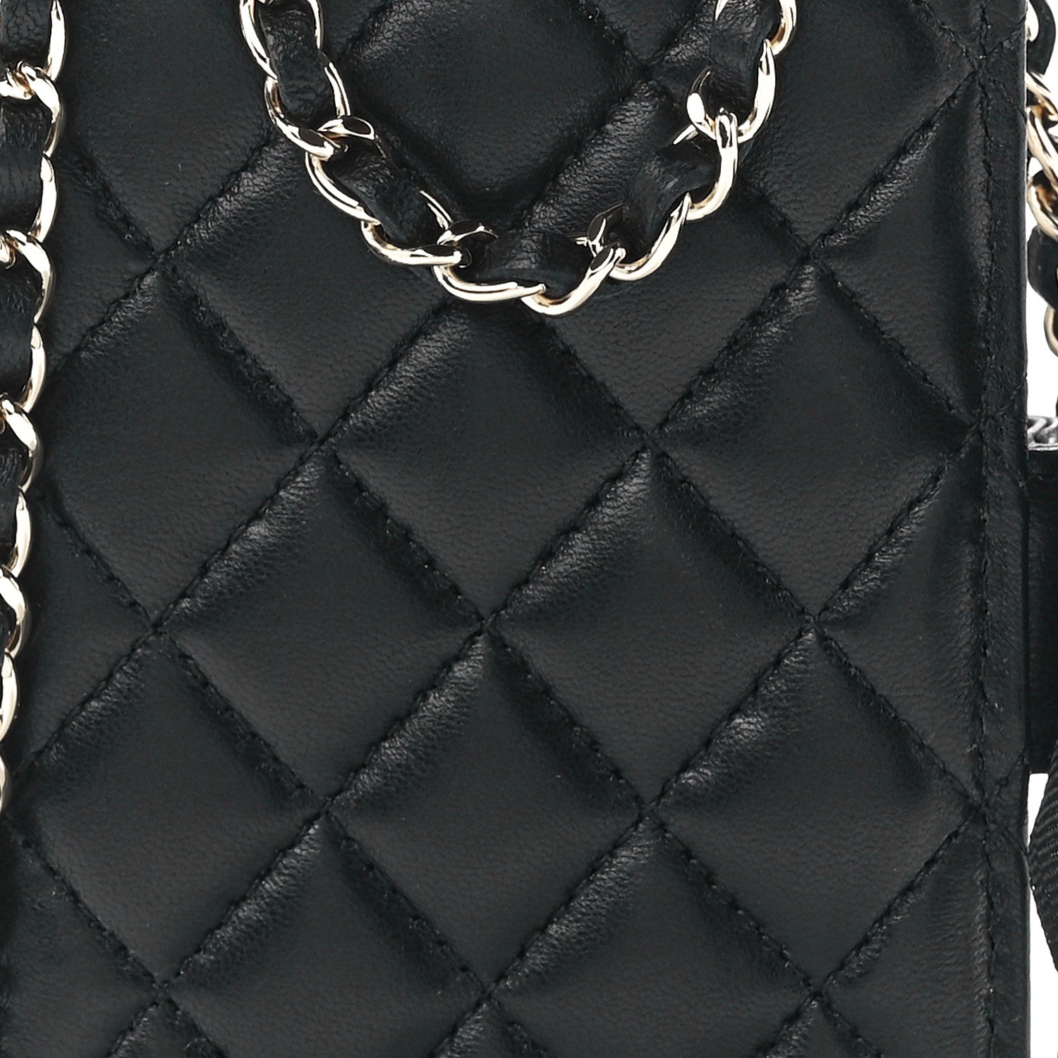 Chanel Lambskin Quilted Book Card Holder on Chain Black 11 of 12