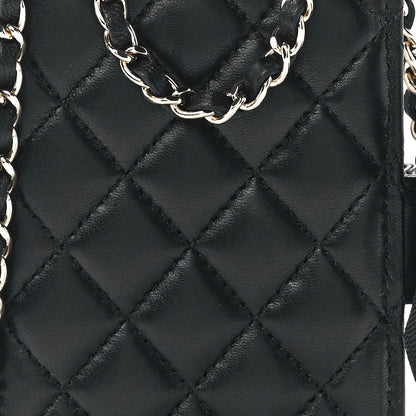 Chanel Lambskin Quilted Book Card Holder on Chain Black 11 of 12