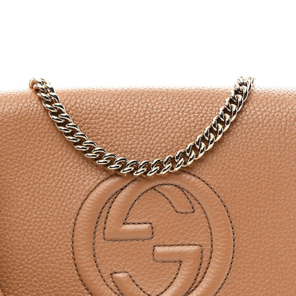 Gucci Pebbled Calfskin Medium Soho Flap Crossbody Camelia 8 of 10