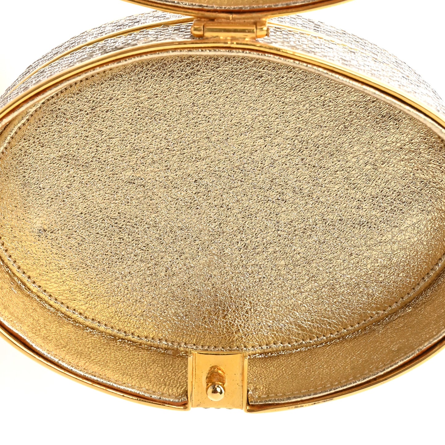 Swarovski Crystal Minaudiere Train Case Clutch Gold Silver