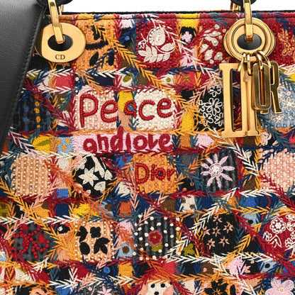 Christian Dior Embroidered Patchwork Peace And Love Medium Lady Dior Multicolor 8 of 10