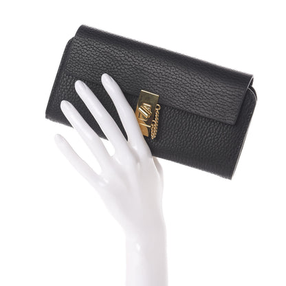 Chloe Grained Lambskin Drew Long Wallet with Flap Black 2 of 6