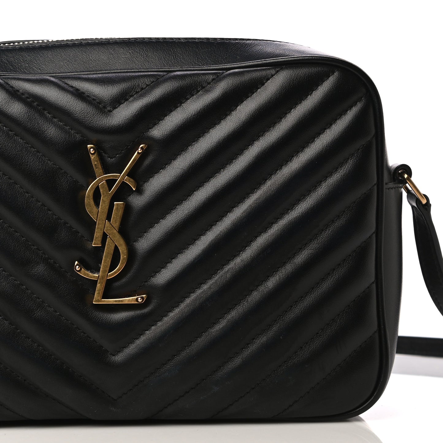 Calfskin Matelasse Monogram Lou Camera Bag Black