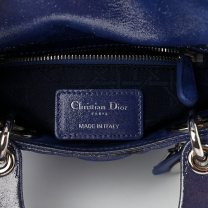 Christian Dior Metallic Lambskin Cannage Mini Lady Dior Dew Bleu 6 of 10