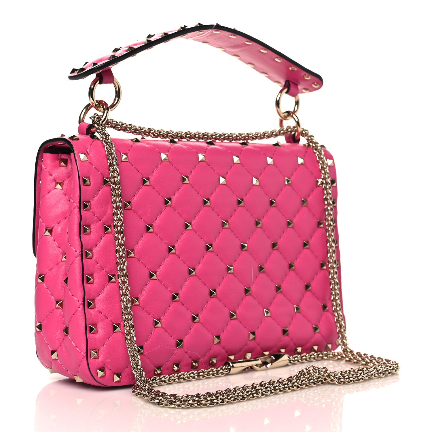 Valentino Garavani Nappa Medium Rockstud Spike Shoulder Bag Pink Orchid 3 of 9