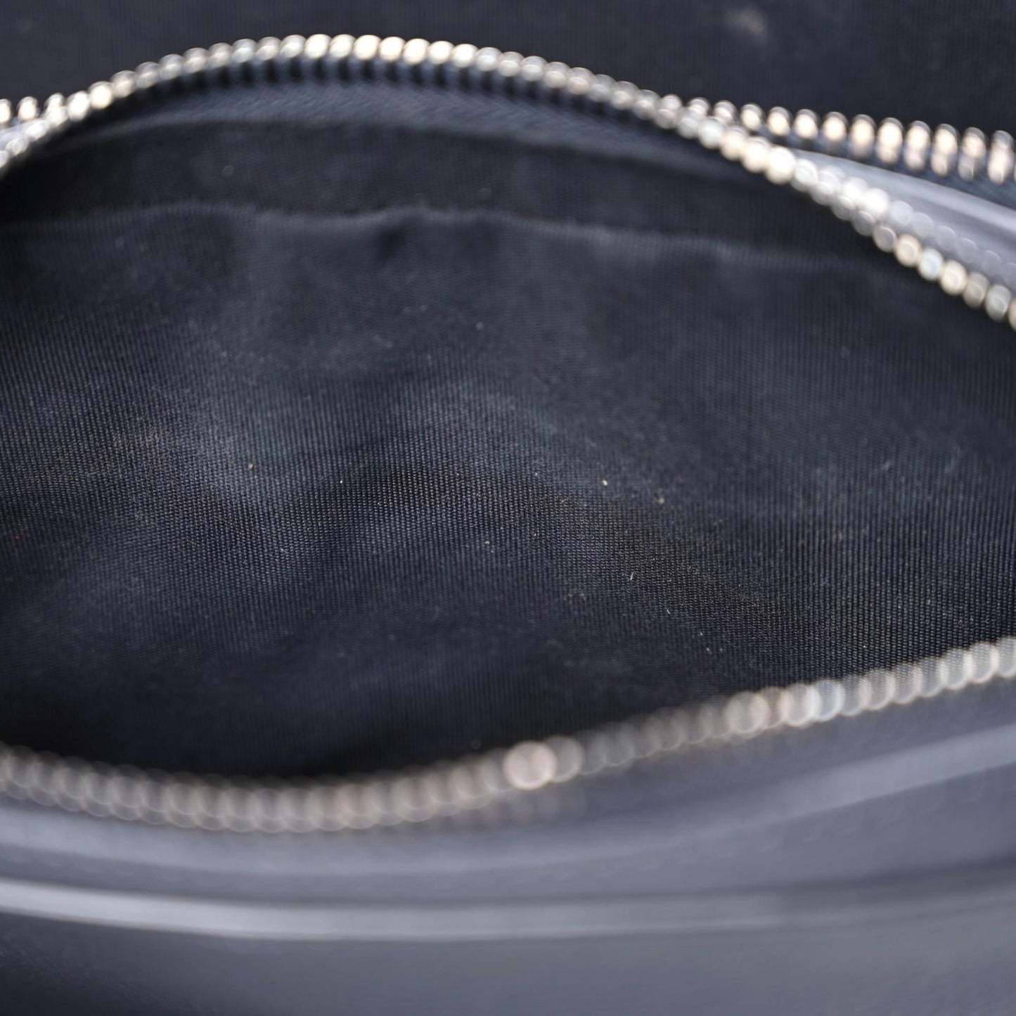 Grained Calfskin Double Zip Crossbody Pouch Blue
