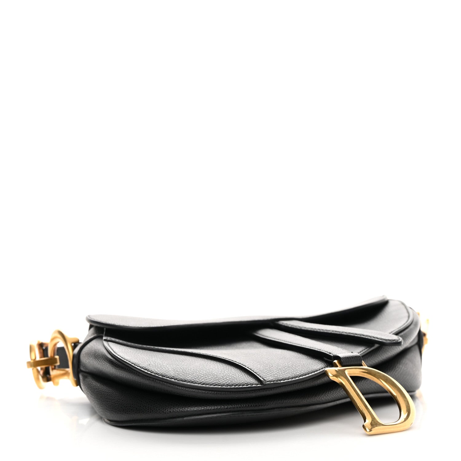 Christian Dior Grained Calfskin Saddle Bag Black 4 of 16