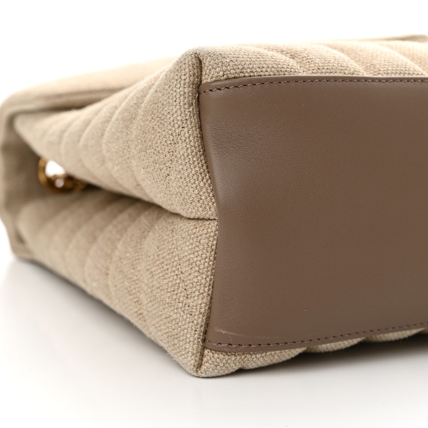 Saint Laurent Linen Y Quilted Monogram Medium Loulou Chain Satchel Natural Taupe 9 of 11