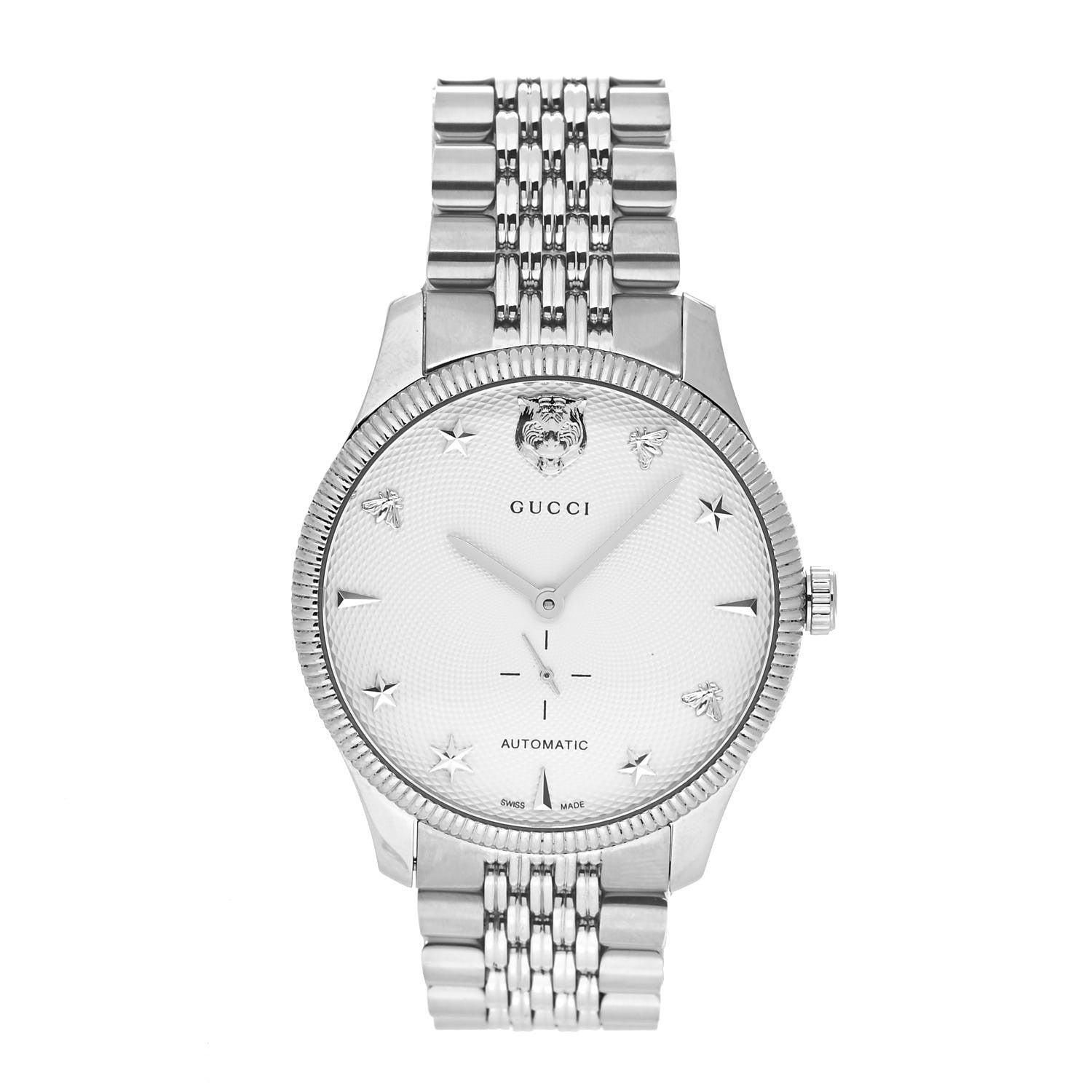 Gucci Stainless Steel 40mm G-Timeless Charm Automatic Watch 1 of 4