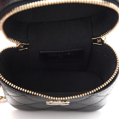 Chanel Caviar Quilted Small Handle With Care Vanity Case With Chain Black 5 of 9