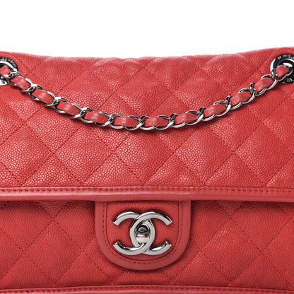 Chanel Caviar Quilted Medium French Riviera Flap Red 10 of 12