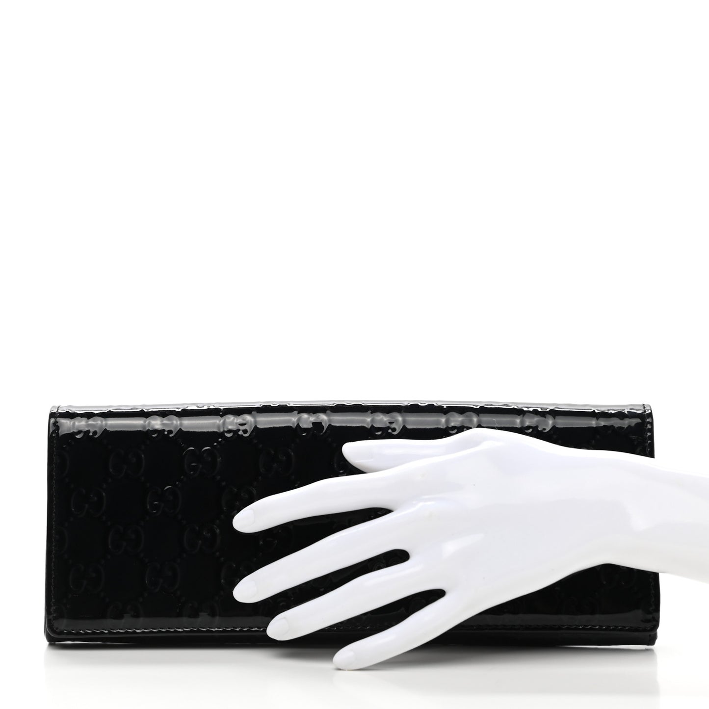 Patent Microguccissima Small Broadway Clutch Black