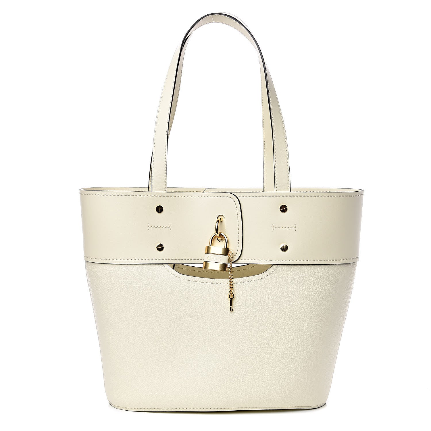 Chloe Smooth Grained Calfskin Small Aby Tote White 1 of 8