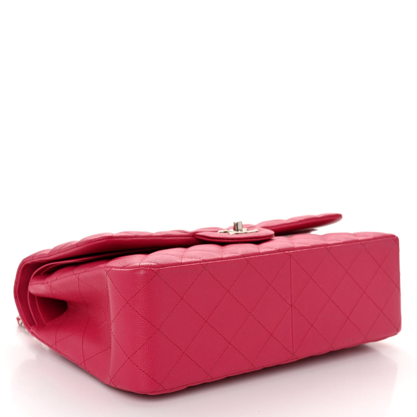 Caviar Quilted Jumbo Double Flap Dark Pink