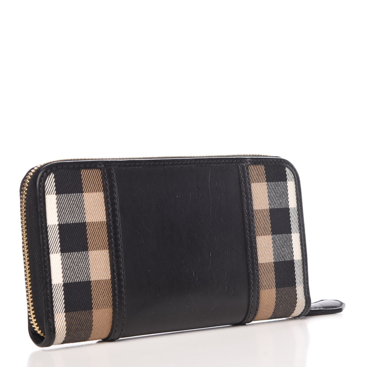 Burberry House Check Large Sartorial Ziggy Zip Around Wallet Black 3 of 10