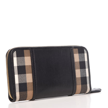 Burberry House Check Large Sartorial Ziggy Zip Around Wallet Black 3 of 10