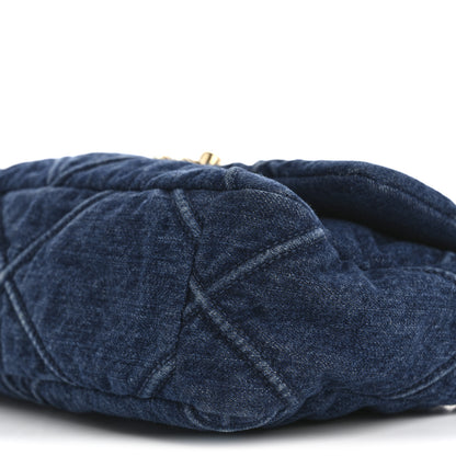 Chanel Denim Quilted Medium Chanel 19 Flap Blue 10 of 12