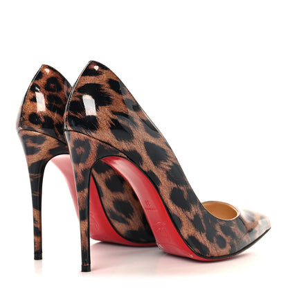 Christian Louboutin Patent Glitter Leopard Print Pigalle Follies 100 Pumps 38 Gold 5 of 8