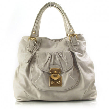 Miu Miu Vitello Lux Leather Large Bag Ivory 1 of 12
