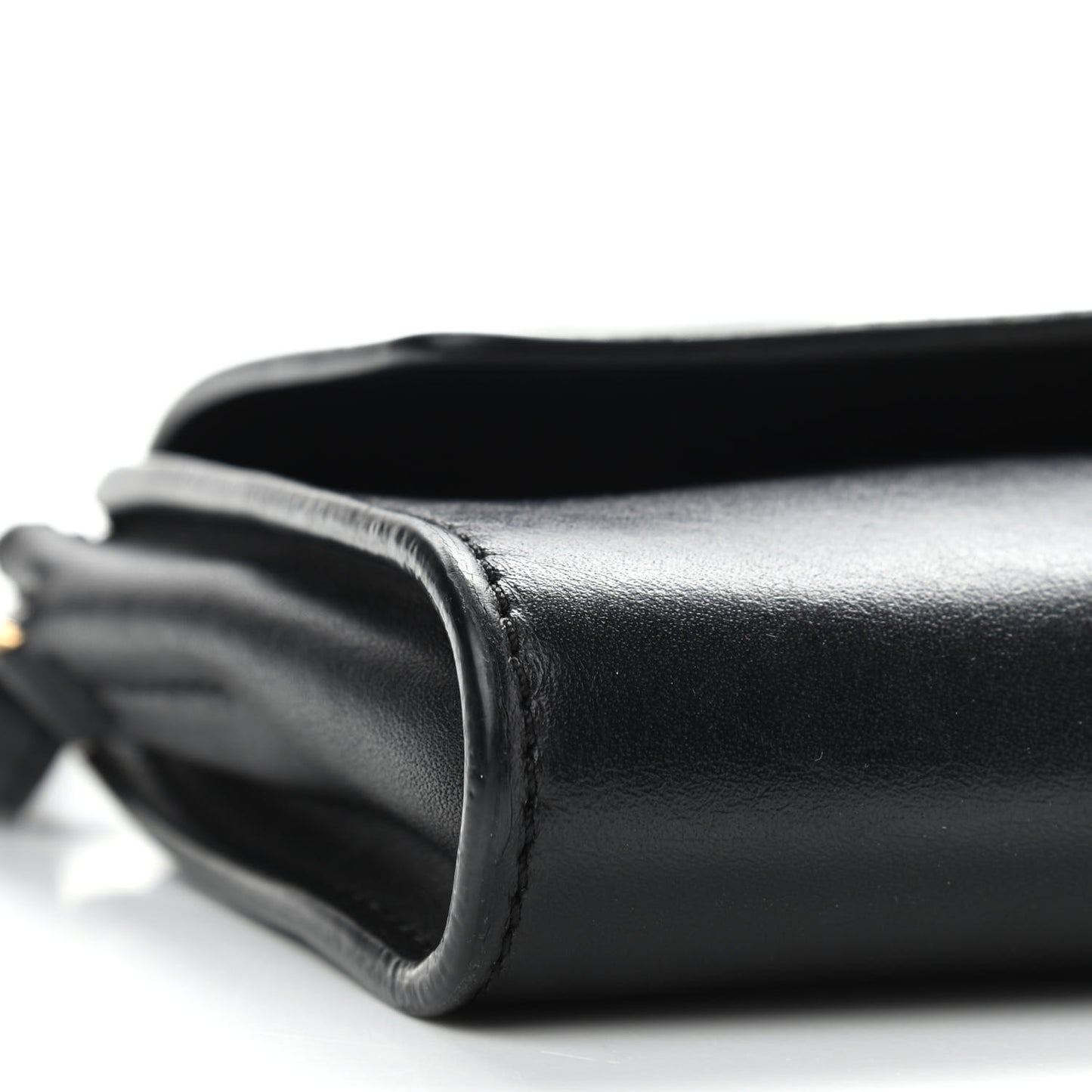 Suede Calfskin Faye Wallet On Strap Black