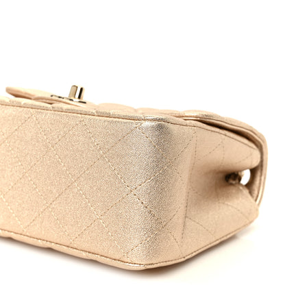 Chanel Metallic Lambskin Quilted Mini Square Flap Gold 11 of 12