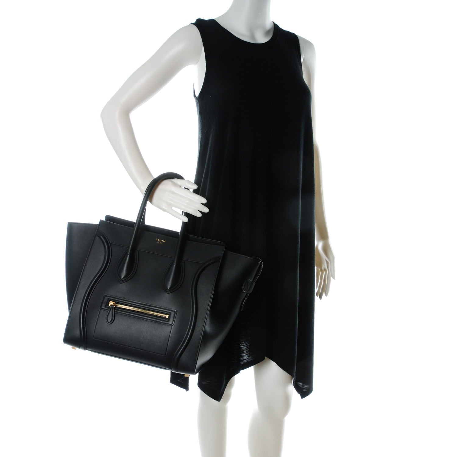 Celine Smooth Calfskin Mini Luggage Black 2 of 7