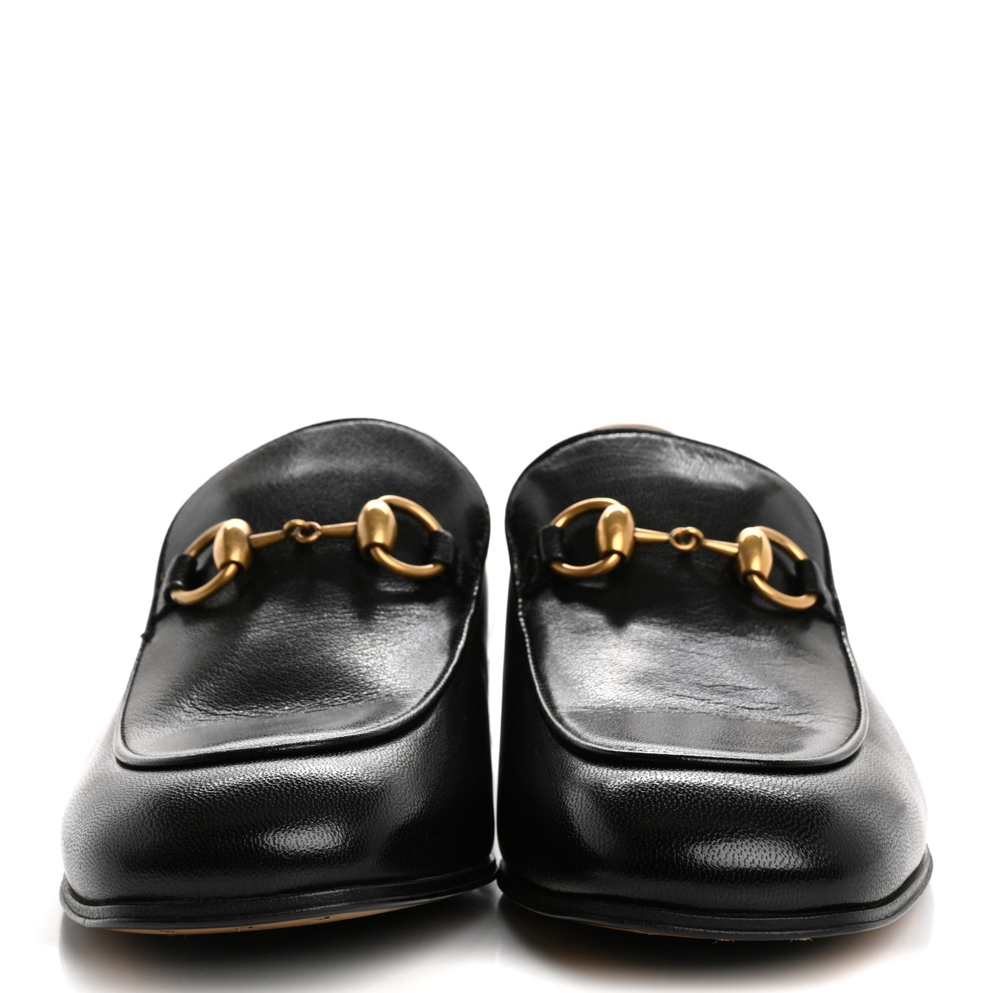 Goatskin Womens Horsebit Mid-Heel Loafers 39 Black