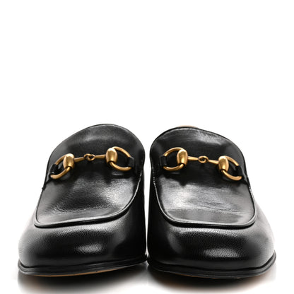 Gucci Goatskin Womens Horsebit Mid-Heel Loafers 39 Black 3 of 9