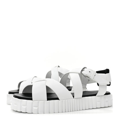 Hermes Calfskin Womens Everest Sandals 38 White 3 of 11
