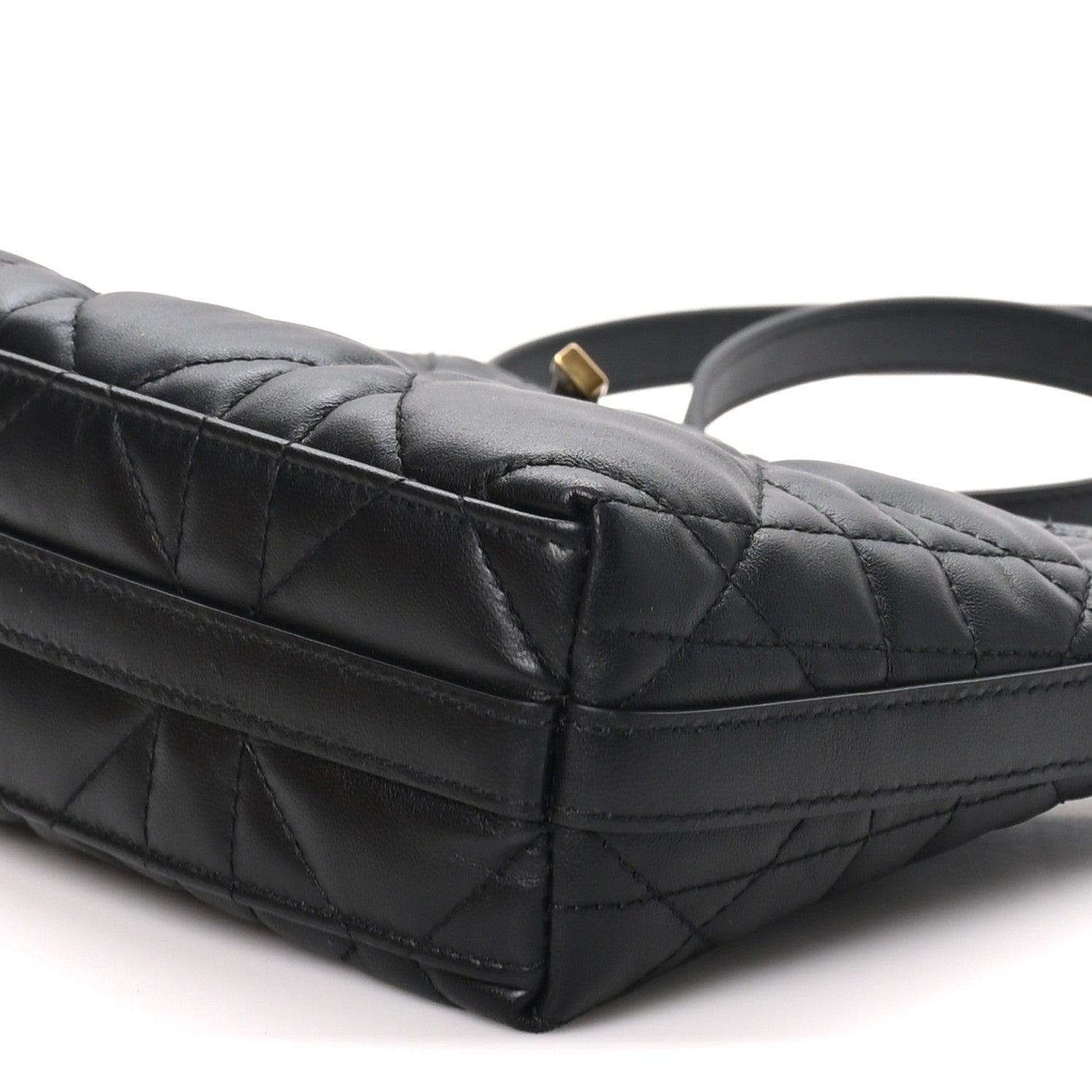 Christian Dior Calfskin Macrocannage Miss Caro Diorling Mini Bag with Chain Black 8 of 9