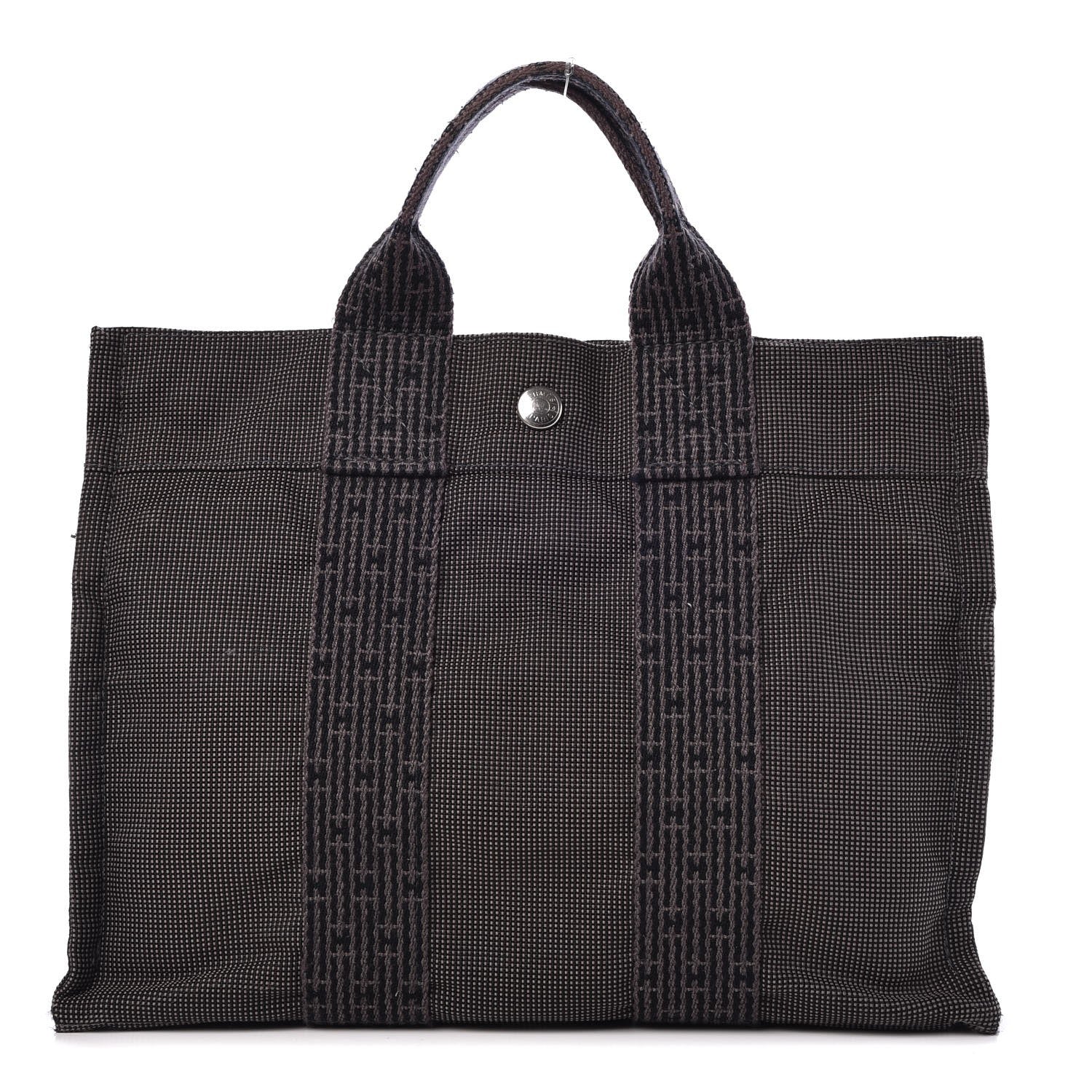 Hermes Canvas Herline PM Tote Grey 1 of 7