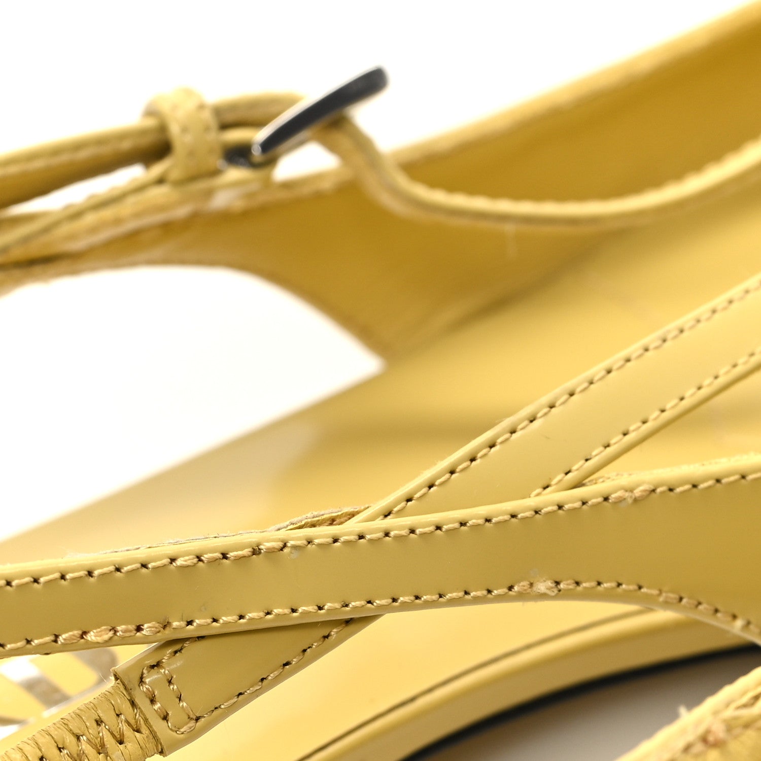 Prada Calfskin Crisscross Ballerina Flats 36 Yellow 8 of 9
