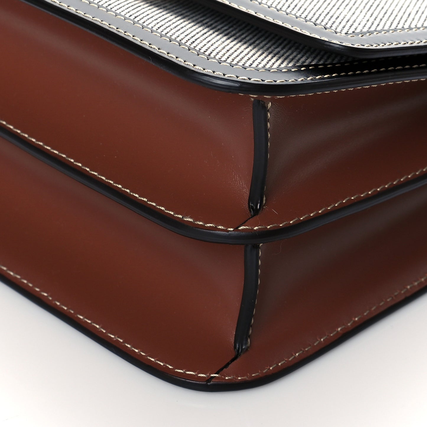 Canvas Calfskin Small TB Bag Natural