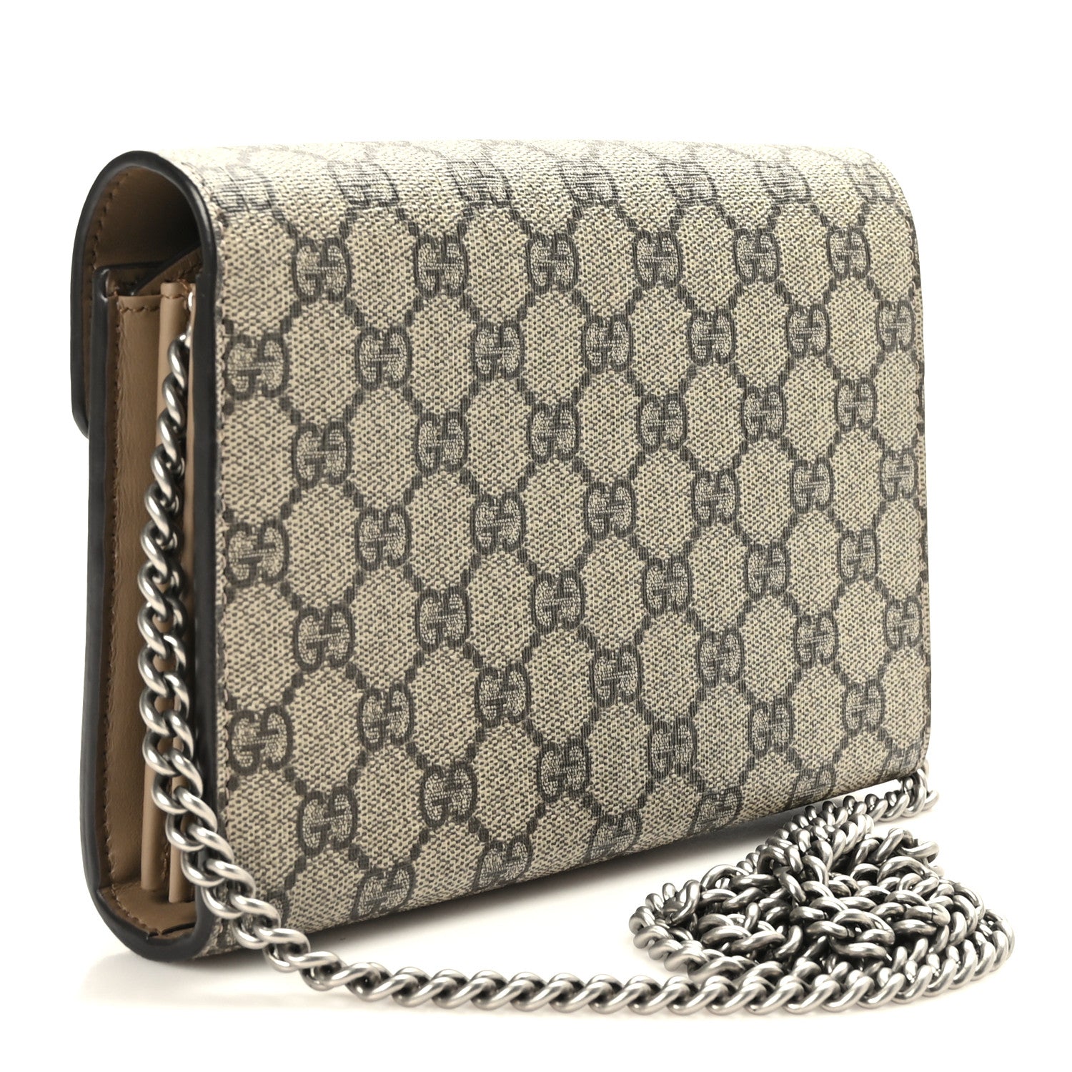 Gucci GG Supreme Monogram Mini Dionysus Chain Wallet Beige Taupe 3 of 10